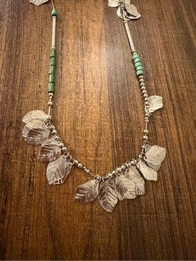Vintage Laila Rowe Multi-strand Metal Leaves Necklace